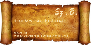 Szenkovics Bettina névjegykártya